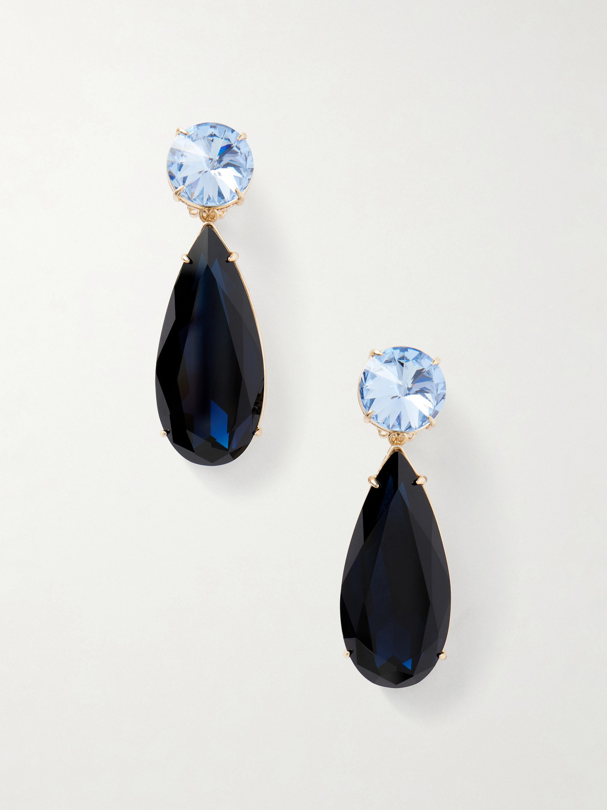 Carolina Herrera - Gold-tone Crystal Earrings - Blue | NET-A-PORTER (US)