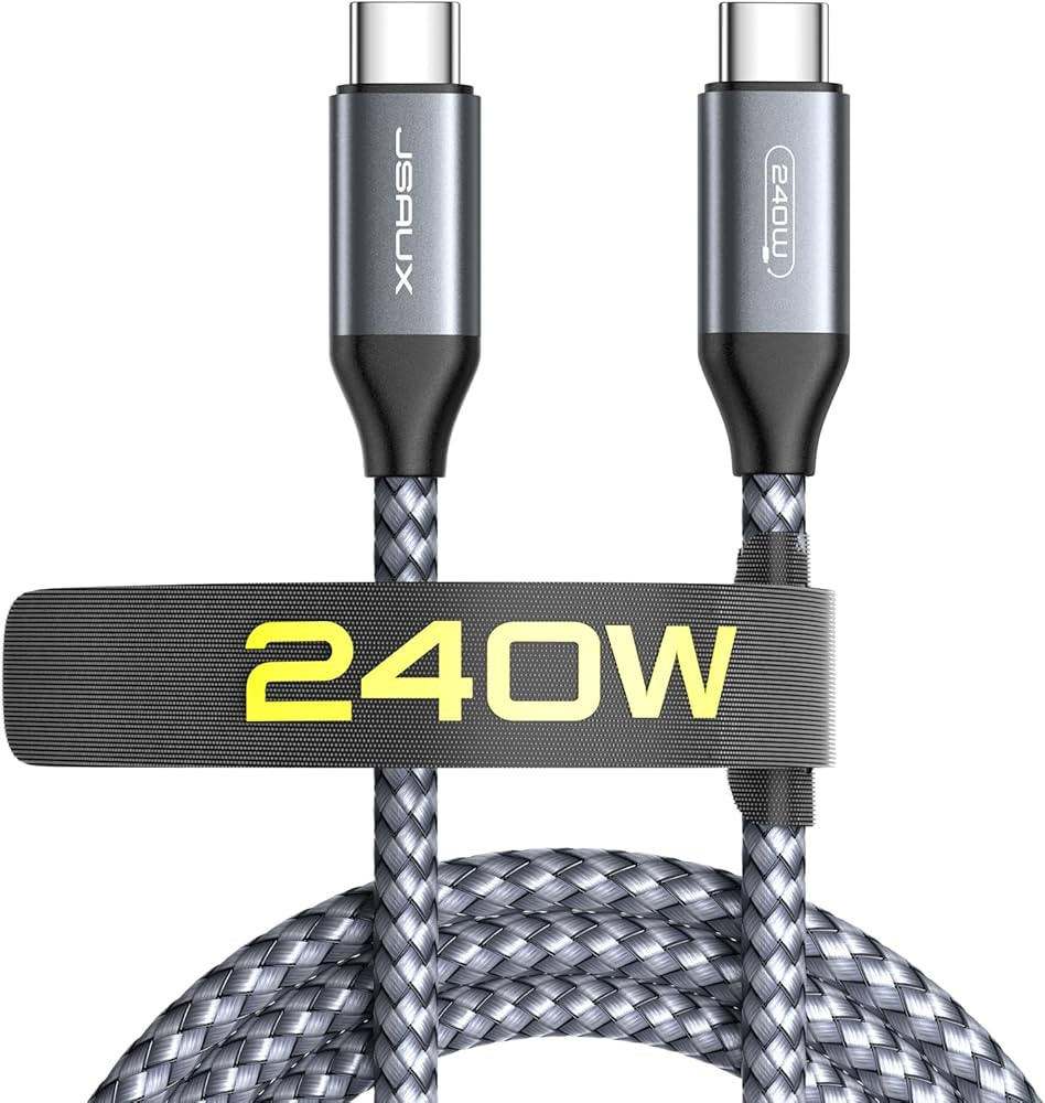 JSAUX 240W USB C to USB C Cable 10FT, 5A USB Type-C Charger Fast Charging Cord Compatible with iP... | Amazon (US)