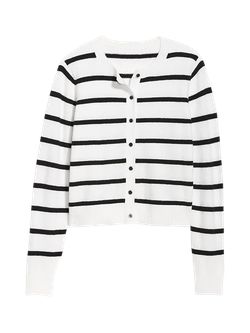 Striped Cozy Cropped Cardigan Sweater for Women | Old Navy (US)