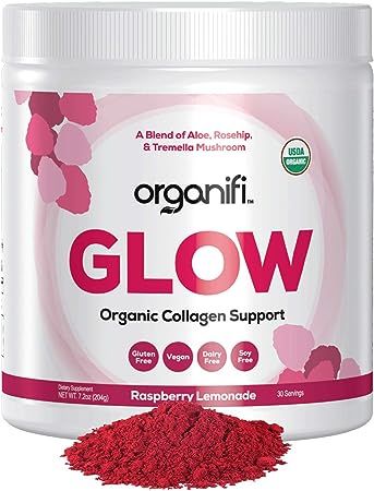 Organifi: Glow - Organic Collagen Supplement Powder - 30 Servings- Organic and Vegan - Supports S... | Amazon (US)