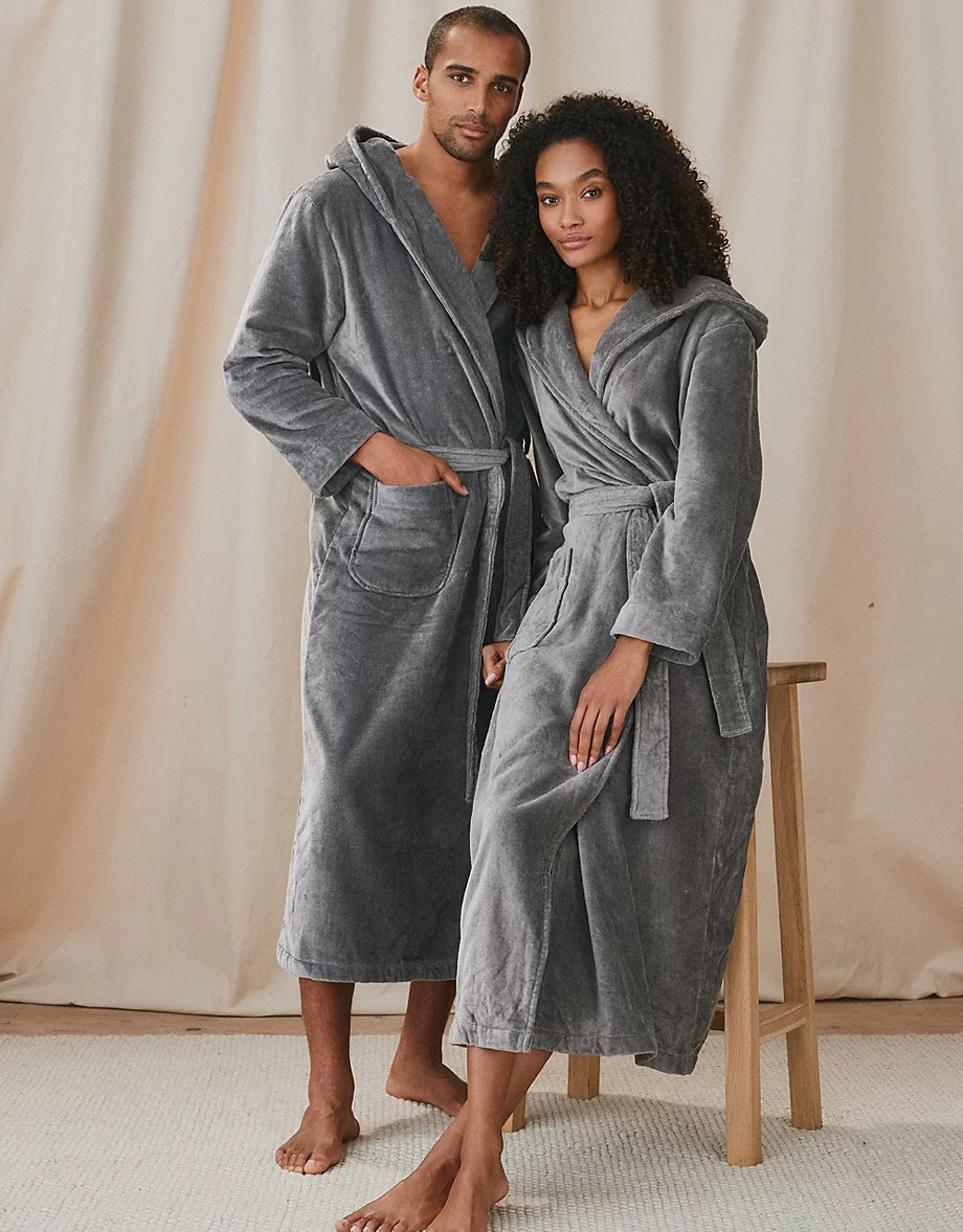 Hooded Velour Robe | The White Company (UK)