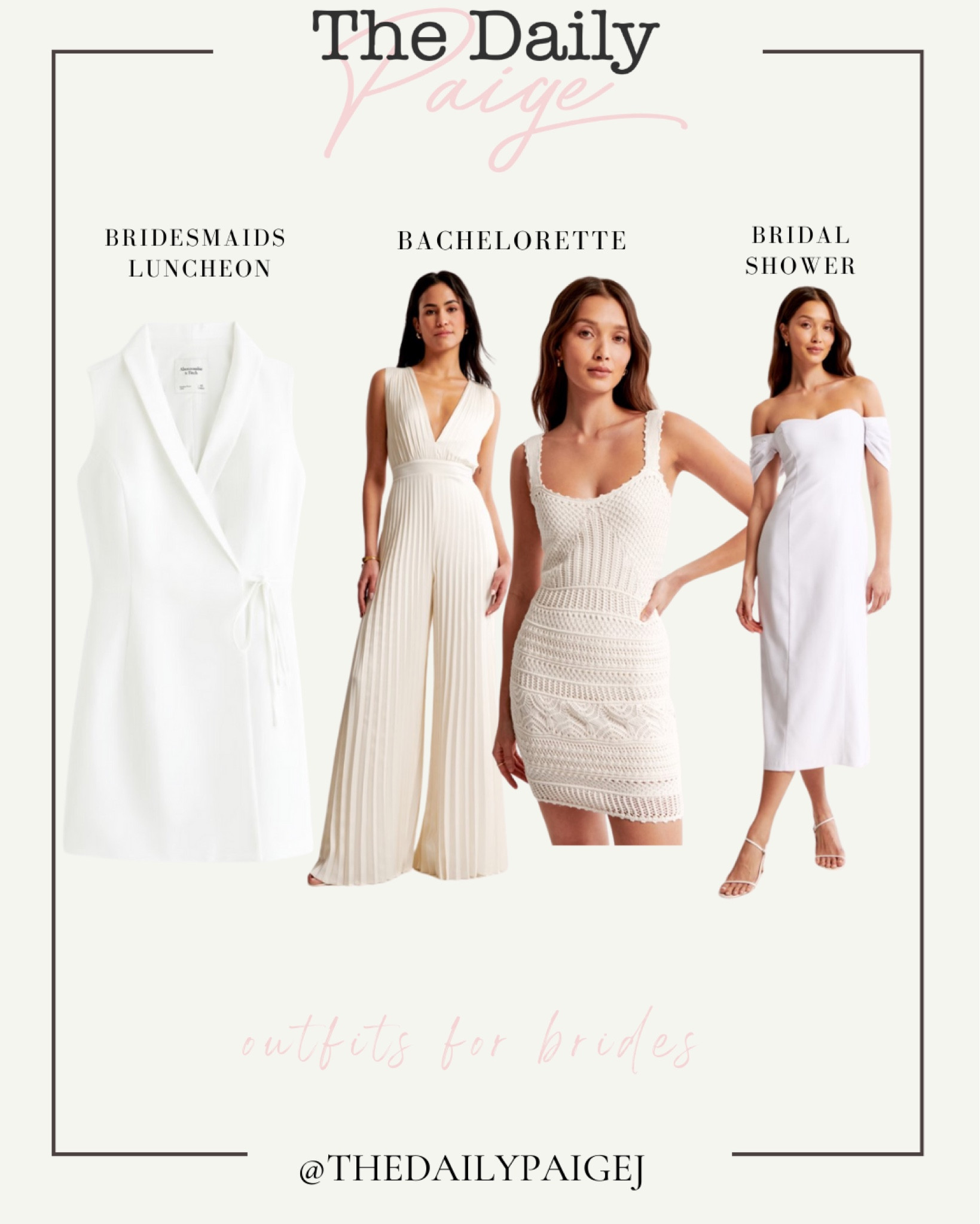 Are you a bride to be looking for the perfect wedding event outfit? From bridal luncheon to bachelorette and even bridal shower, Abercrombie has a ton of cute options for you to wear as the bride. This of the shoulder white dress is the perfect bridal shower dress for any bride to be! It’s the perfect midi length and would look really cute with a Mrs. Denim jacket for spring or a fur coat for winter. 

Bridal shower dress, white dress, engaged, bridal outfit, rehearsal dinner dresss

#LTKfindsunder100 #LTKwedding #LTKstyletip