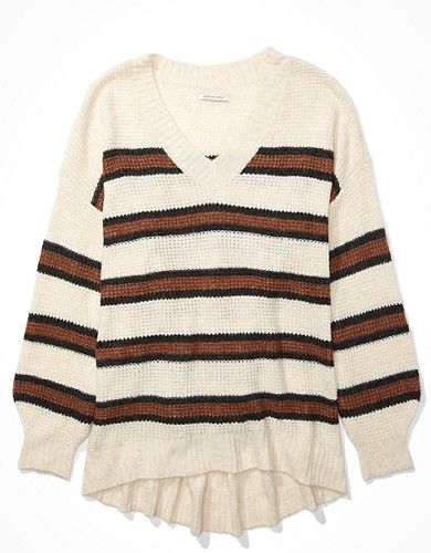 AE Oversized Dreamspun V-Neck Sweater | American Eagle Outfitters (US & CA)