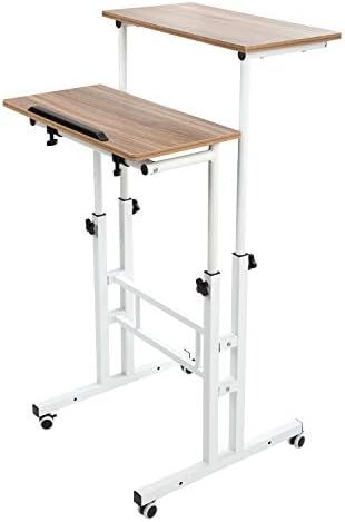 SIDUCAL Mobile Stand Up Desk, Adjustable Laptop Desk with Wheels Home Office Workstation, Rolling... | Amazon (US)