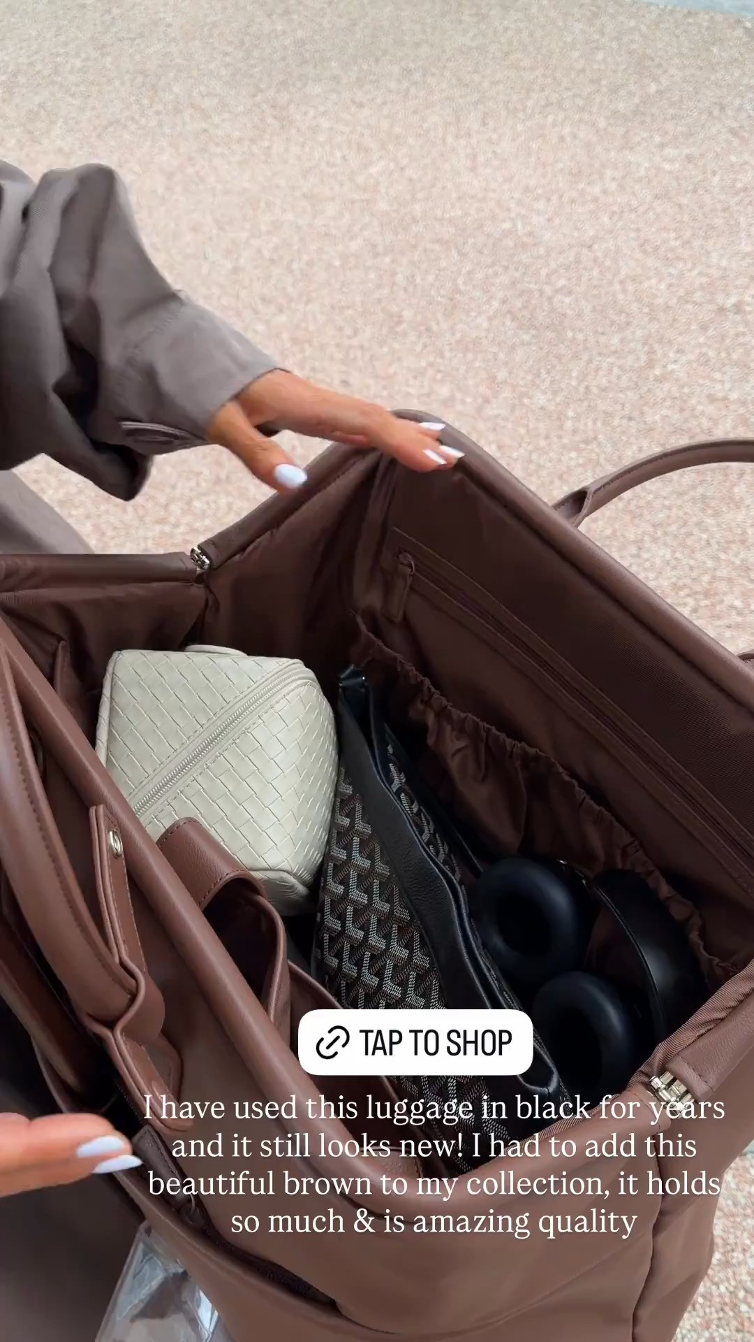 Thave used this luggage in black for years and it still looks new! I had to add this beautiful brown to my collection, it holds so much &amp; is amazing quality✨

#LTKTravel #LTKmomlife #LTKOver40 

 