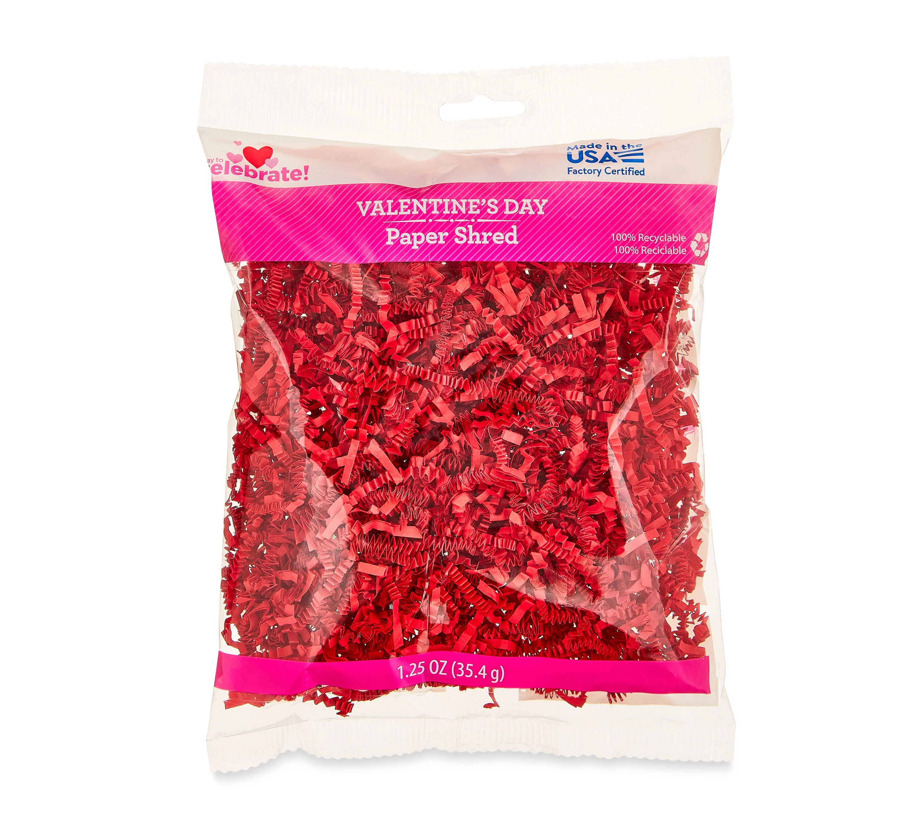Valentine's Day Red Crinkle Paper Shred Art & Craft Filling, 1.25 oz, by Way To Celebrate - Walma... | Walmart (US)