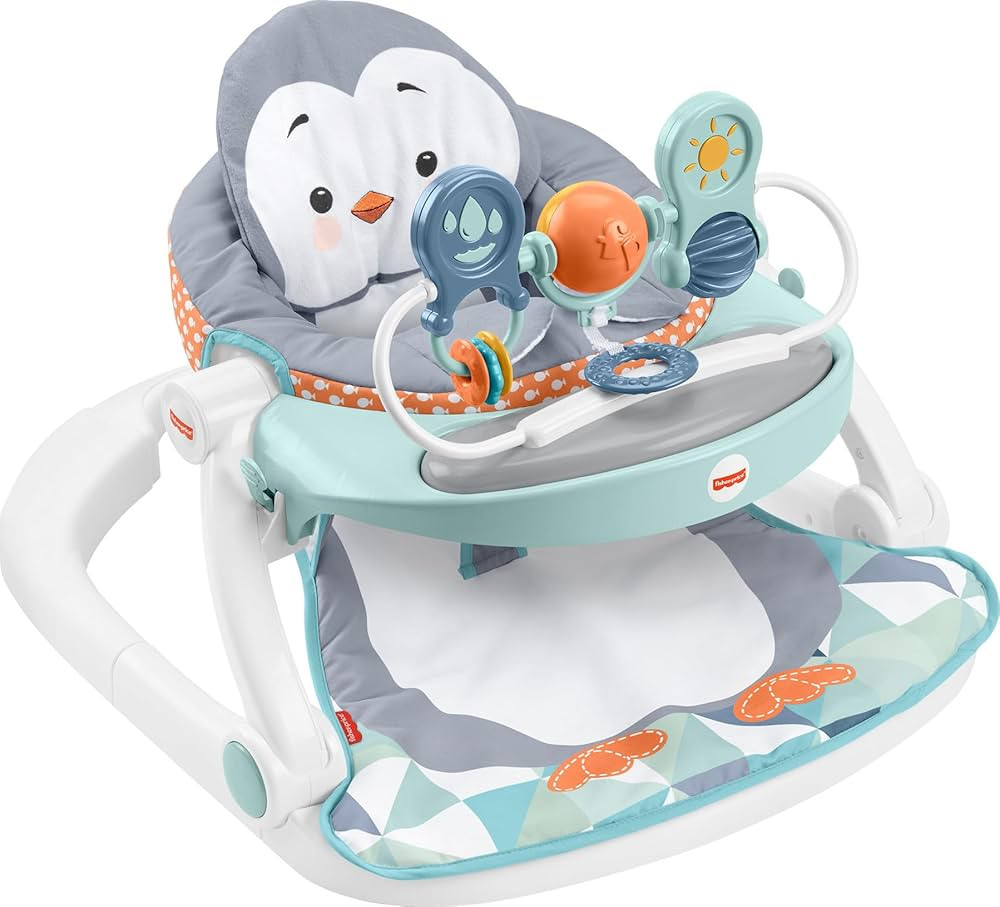Fisher-Price Portable Baby Chair Sit-Me-Up Floor Seat With Snack Tray And Removable Toy Bar, Peng... | Amazon (US)