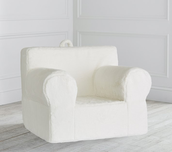 Oversized Ivory Faux Fur Anywhere Chair® | Pottery Barn Kids