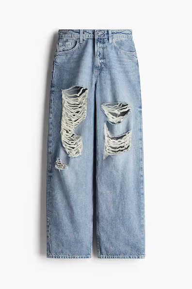 H & M - High-Rise Wide-Leg Baggy Jeans - Blue | H&M (US + CA)