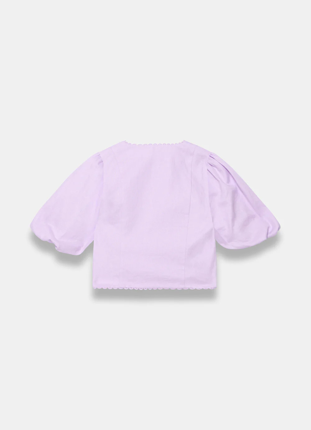 Lilac Linen Puff Sleeve Top | Mint Velvet
