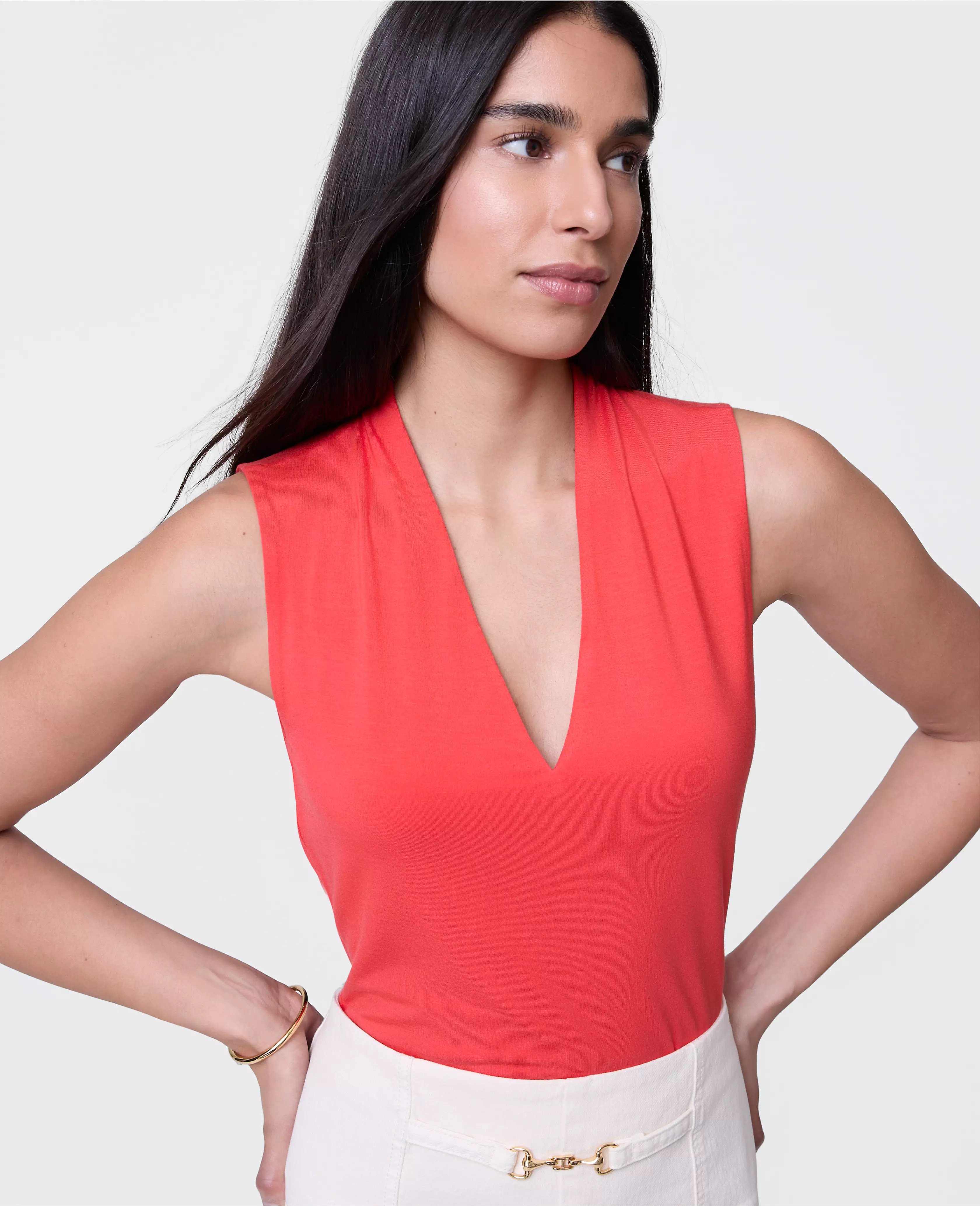 Sleeveless V-Neck Top | Ann Taylor