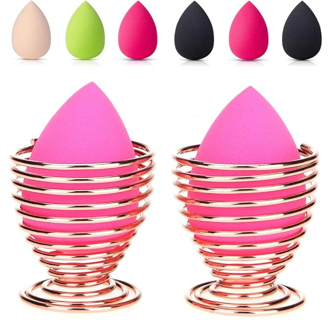 LanMa Beauty Sponge Blender Holder,(2 Pack Rose Gold) Makeup Sponge Drying Stand Storage Egg Powd... | Amazon (US)