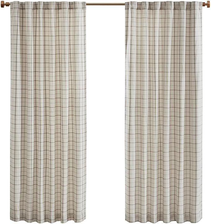 Madison Park Anaheim Cabin Plaid Curtain Window, Thermal Insulated Fleece Lining, Living Room Dec... | Amazon (US)