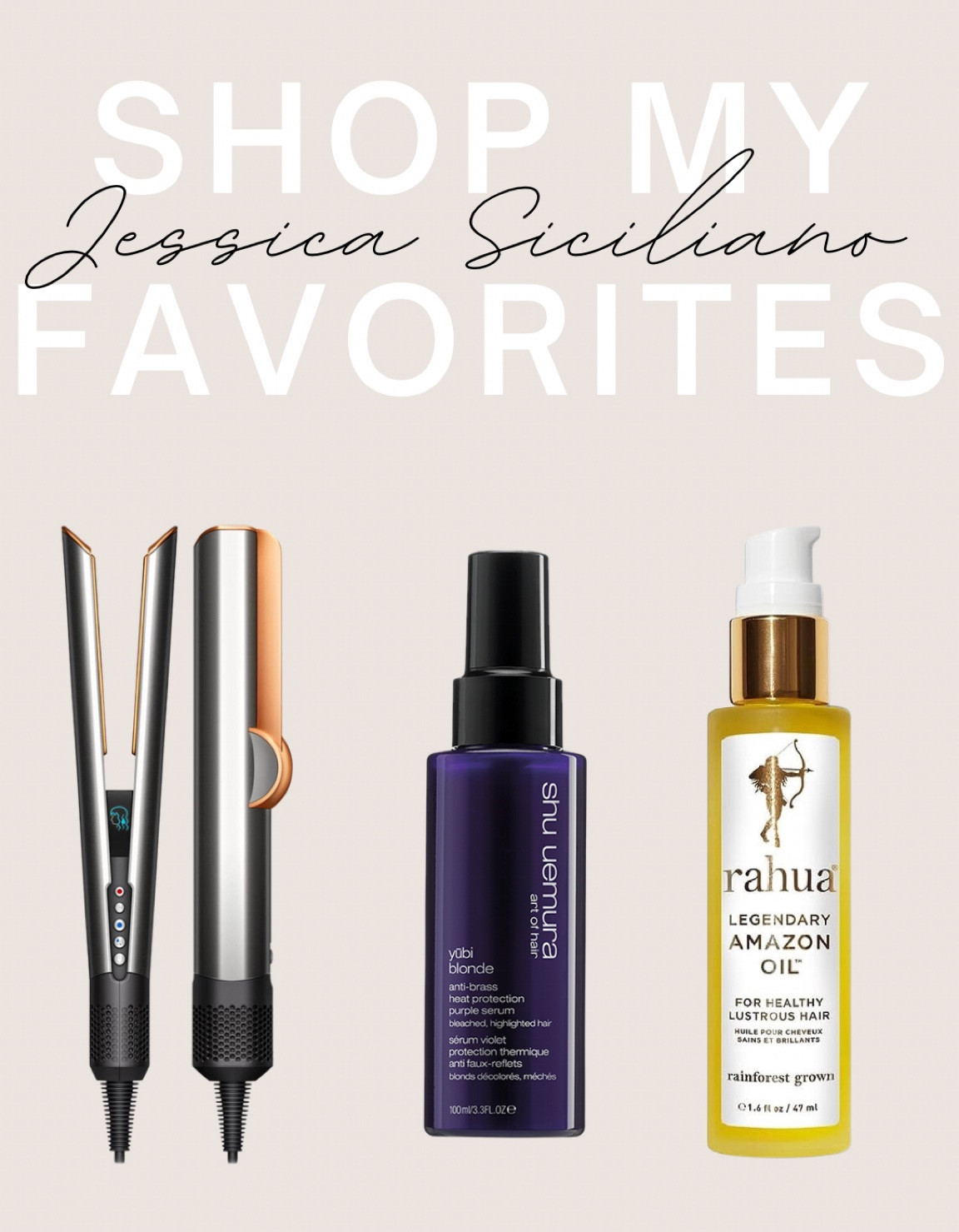 Stop damaging your hair with a flatiron! The Dyson AirStrait gives you smooth, shiny hair with no damage and I was blown away by how straight it got my hair given how curly it is! 

If you’re a blonde and you’re constantly using purple shampoo, try switching it up with a toning serum! I love this one and it’s a heat protectant as well.

Lastly, if you have dull, dry or damaged hair, this oil by Rahua will revive your strands. I’ve used it for years and recently bought a new bottle. A little goes a long way - focus on the ends!

#healthyhair #dyson #dysonairstrait #blondehair #hairdamage #hairgrowth

#LTKGiftGuide #LTKbeauty