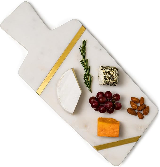 Cork & Mill Marble Cheese Board for Charcuterie, Large Decorative Stone Cutting Board, 15" Long C... | Amazon (US)