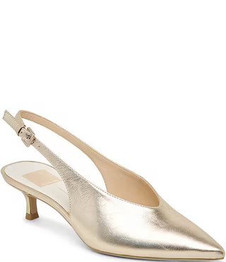 Dolce Vita Alenna Leather Kitten Heel Slingback Pumps | Dillard's | Dillard's
