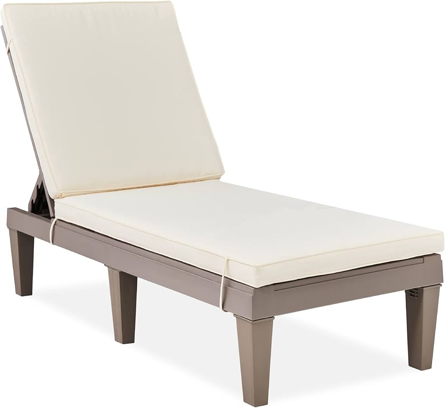 Best Choice Products Outdoor Lounge Chair, Resin Patio Chaise Lounger for Poolside, Backyard, Por... | Amazon (US)
