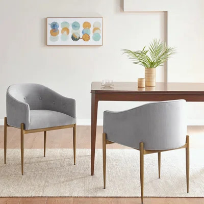 Tufted Low Back Upholstered Arm Dining Chair Set of 2 | Wayfair Professional