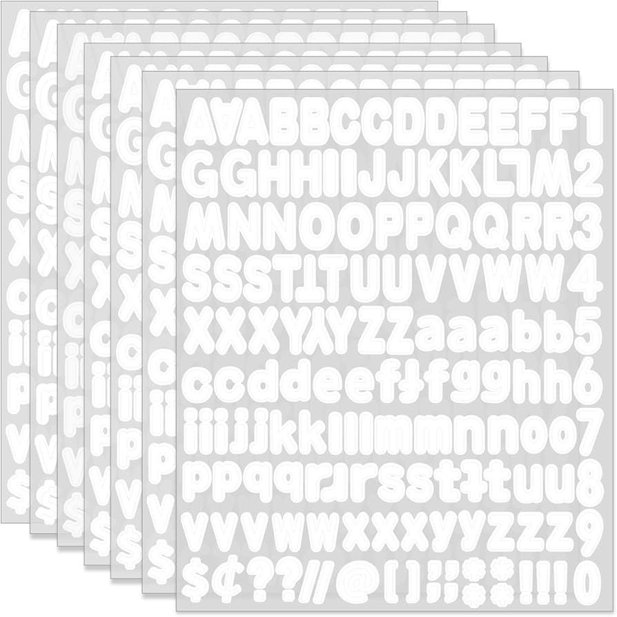 Alphabet Stickers - 1''Inch 12 Sheets White Self Adhesive Vinyl Letter Stickers for Mailbox Numbe... | Amazon (US)