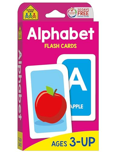 School Zone Alphabet Flash Cards: 56 Cards, Toddler, Preschool, Learn the ABC's, Letters, Phonics, Colorful & Fun Learning, Ages 3+ | Amazon (US)