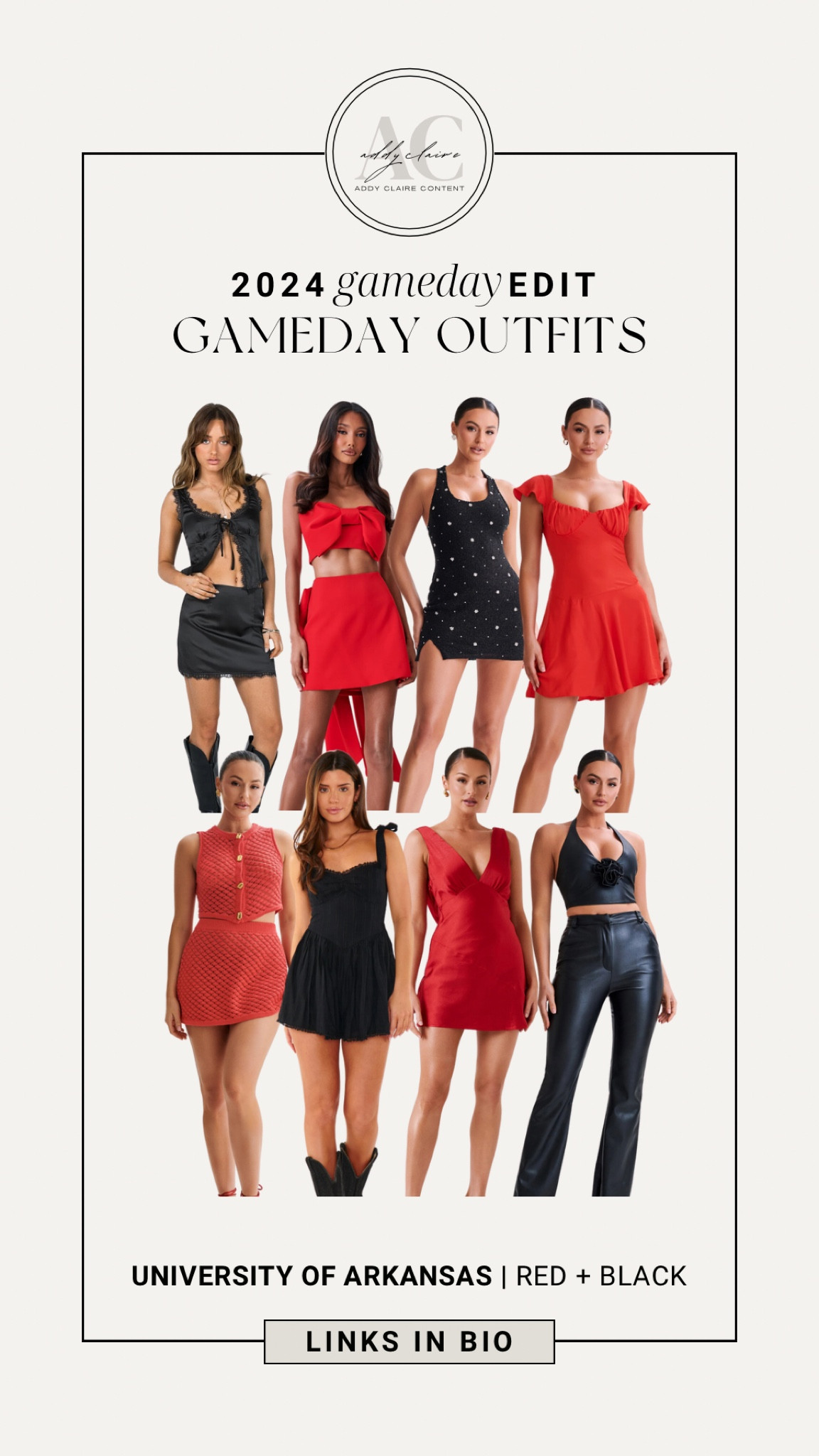 University of Arkansas Game Day Outfit Ideas 

Red, white, and black College gameday outfit. featuring red matching set. Perfect for Alabama, Arkansas, tech, and sec game-day outfits inspo!!

#bamagamday #bamarush #OUgameday #redgameday #gamday2024 #collegegameday #gamedaybuttons #falloutfitinspo #gameday #ootd #outfitideas #tailgateoutfit #bootsoutfit #amazongameday 

#LTKSaleAlert #LTKStyleTip #LTKU