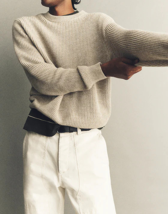 Cotton Shaker-Stitch Crewneck Sweater | Madewell