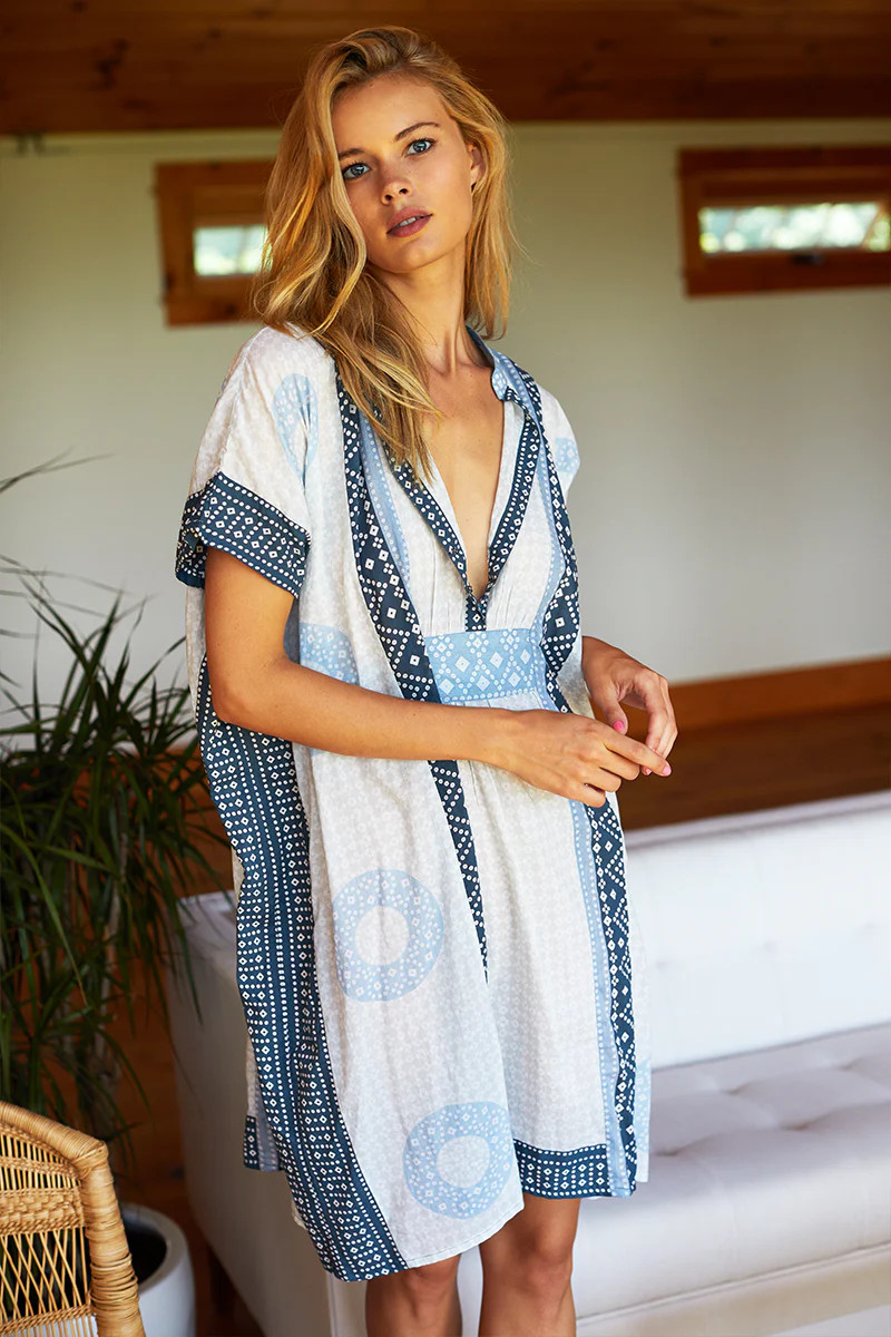 Emerson Short Caftan - Cerulean Organic | Emerson Fry