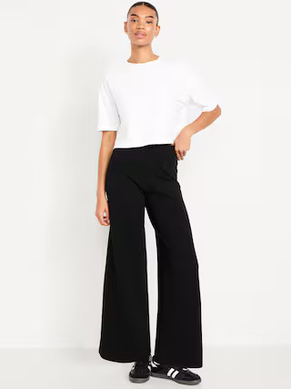 High-Waisted Fleece-Lined Super Wide-Leg Pants | Old Navy (US)