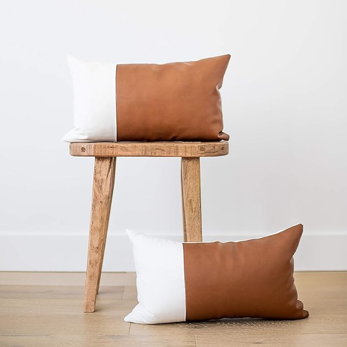 Woven Nook Decorative Lumbar Throw Pillow Set of 2 Covers ONLY for Couch, Sofa, or Bed Modern Qua... | Amazon (US)