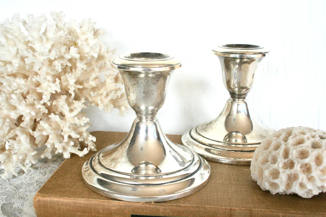 Pair of Sterling Silver Weighted Candle Holders by Gorham, No 661, Classic Candle Sticks, Traditi... | Etsy (US)