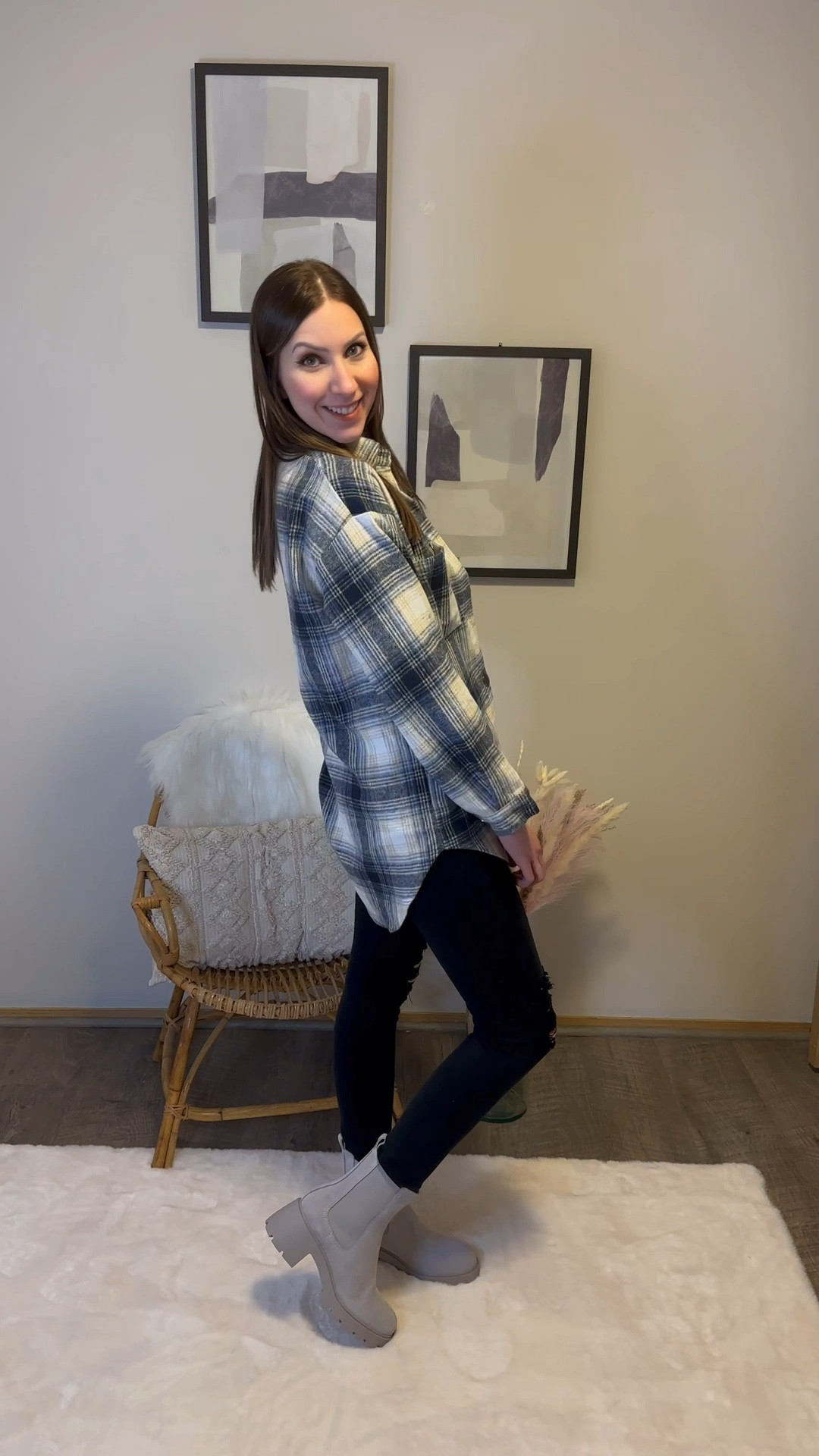 Time to break out the plaid & boots! I love this blue and white plaid shacket paired with the grey Chelsea boots. Great fall outfit!

Follow @jenniferxherron for more inspiration ✨

#LTKshoecrush #LTKfindsunder100 #LTKfindsunder50