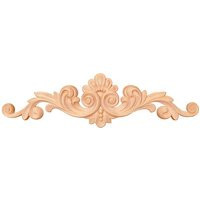 Leaf Scroll With Beads Carved Wood Applique, 14-3/8""Wx4""H | Etsy (US)