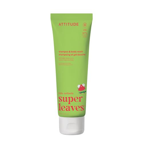 ATTITUDE Shampoo and Body Wash for Kids, EWG Verified, Dermatologically Tested, Plant- and Mineral-Based Ingredients, Vegan, Watermlon & Coco, 8 Fl Oz | Amazon (US)