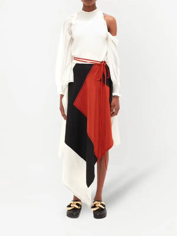 patchwork-design asymmetrical skirt | Farfetch Global