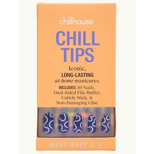 Chillhouse - Chill Tips, Press on Nails Kit - Wavy Baby 2.0 (Oval) - 30 Nail Shapes & Sizes - Up to 2 Weeks of Wear - Customizable Fit - Reusable - Latina Founded & Women Owned - Beauty & Self Care | Amazon (US)