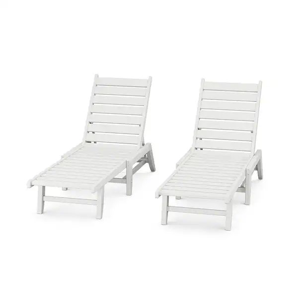 POLYWOOD Canyon 2 Pack Chaise Set - White | Bed Bath & Beyond