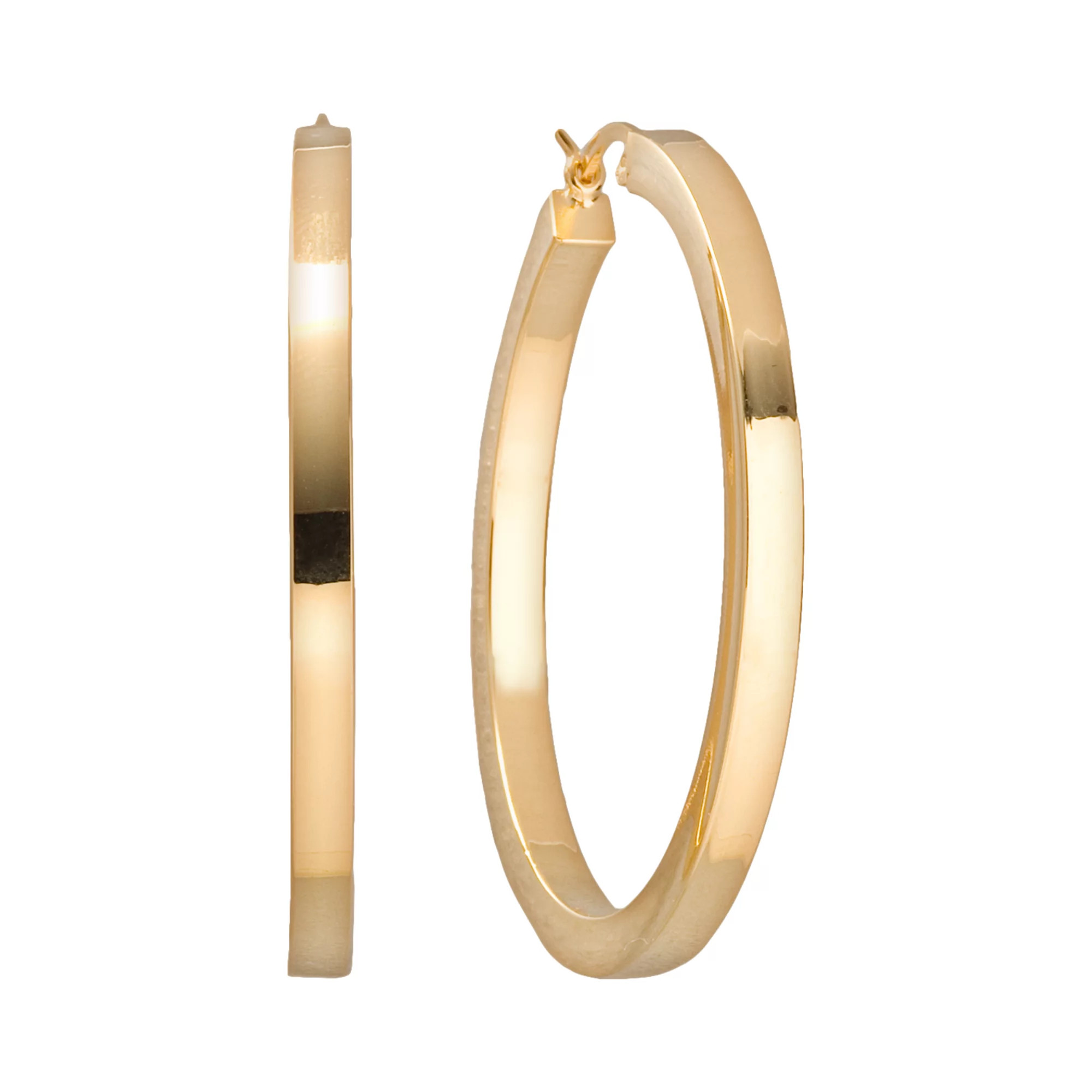 18k Gold-Over-Silver Hoop Earrings | Kohl's