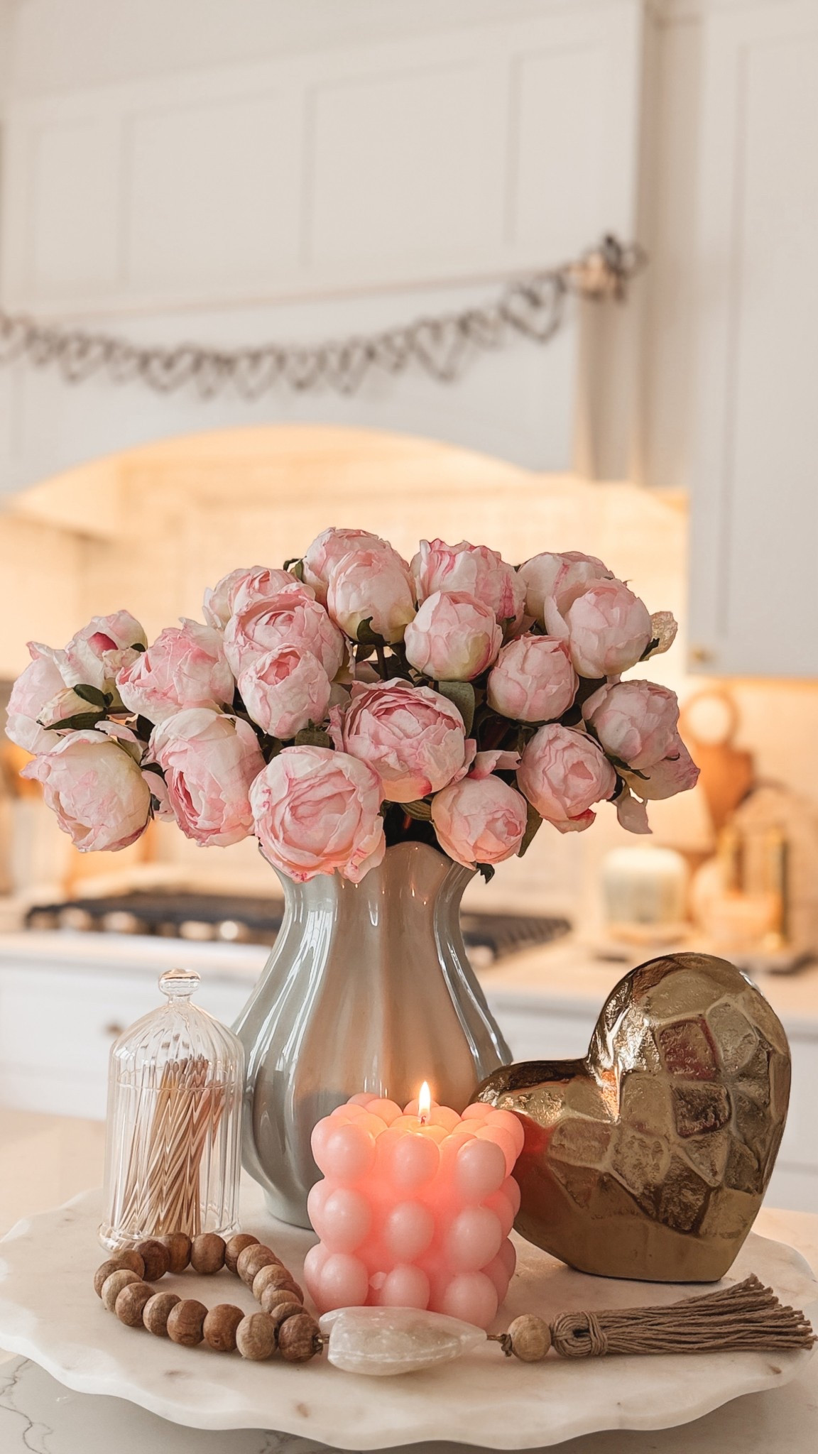 Valentine’s Day decor, kitchen styling, kitchen decor, Target decor, Target vase 