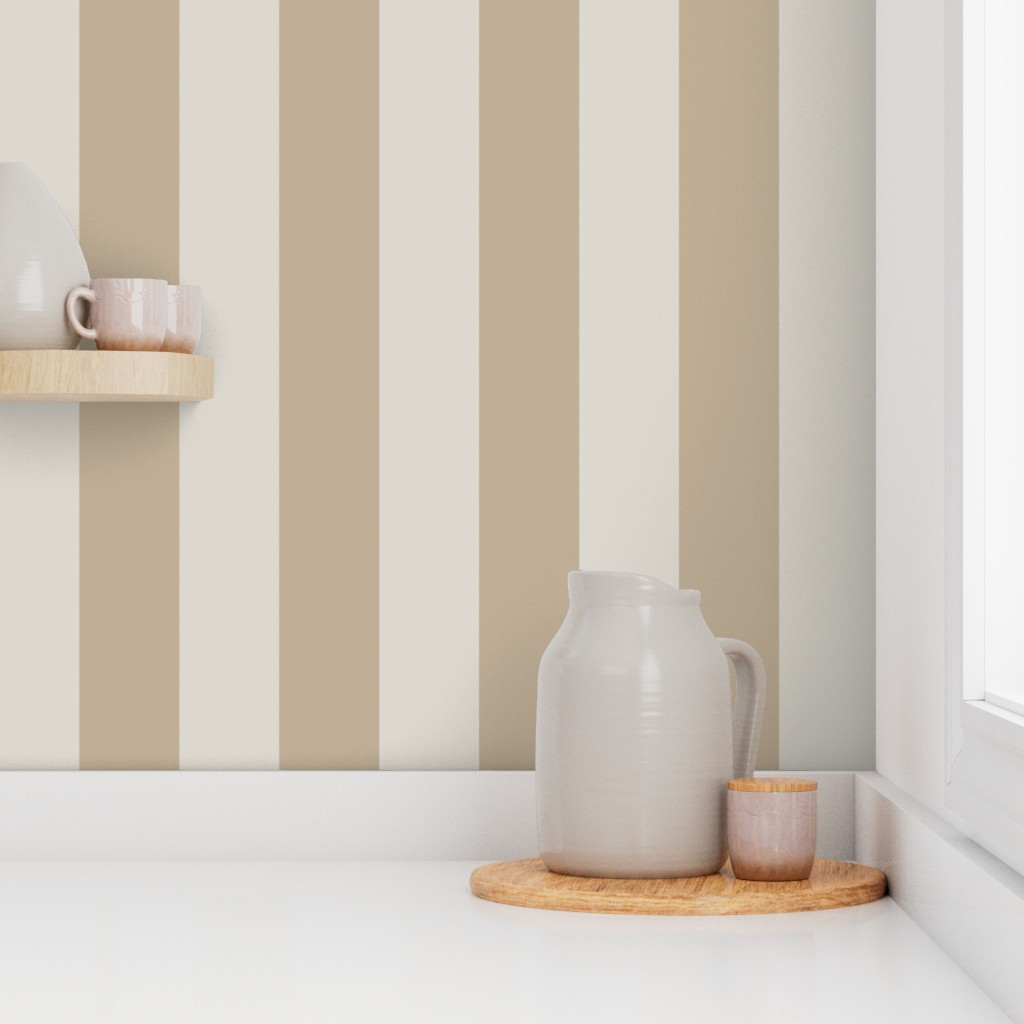 Warm Minimalist 2 Wide Stripes Wallpaper | Spoonflower | Spoonflower