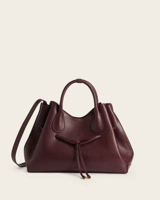 Maris Tote Bag Leather Burgundy | Flattered