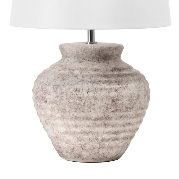 Ivory 20-inch Ceramic Vintage Vase Table Lamp | Rugs USA