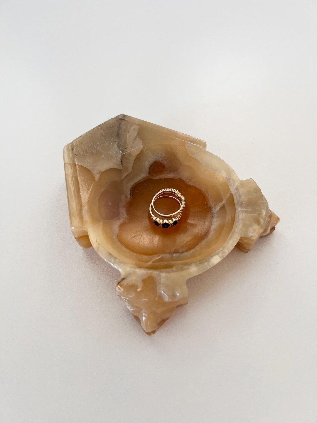 Vintage Genuine Alabaster Italy Hand Carved Jewelry Trinket Dish Soap Dish, Dresser Jewelry Ring ... | Etsy (US)