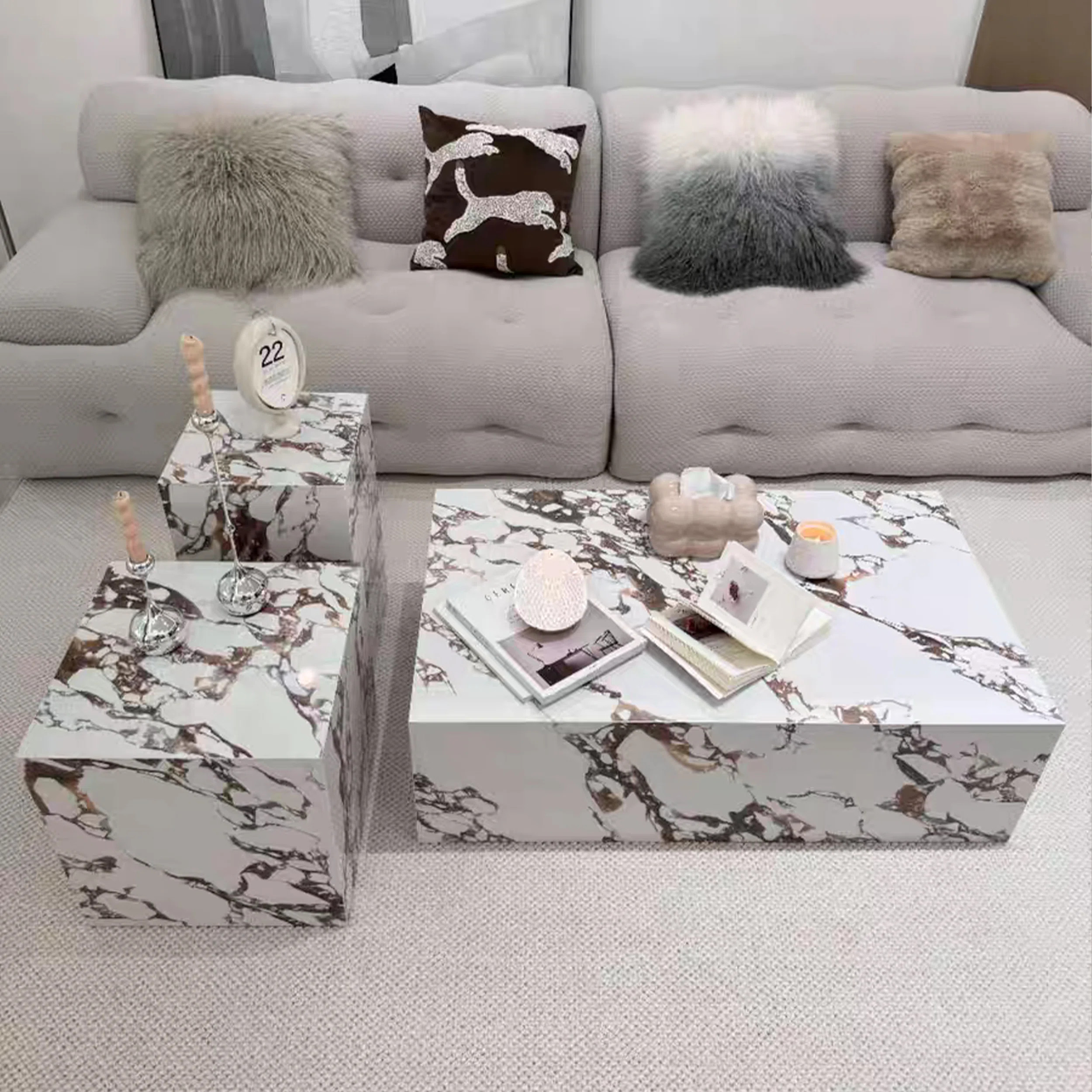 Elvida Artificial Marble Modern Coffee Table | Wayfair North America