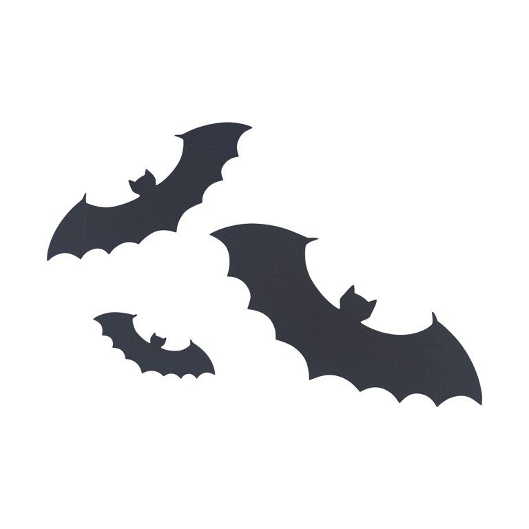 Way To Celebrate Halloween Bat Paper Cutouts, 11 x 4.25in, 8 x 2.75in and 4.5 x 2in, each size ha... | Walmart (US)