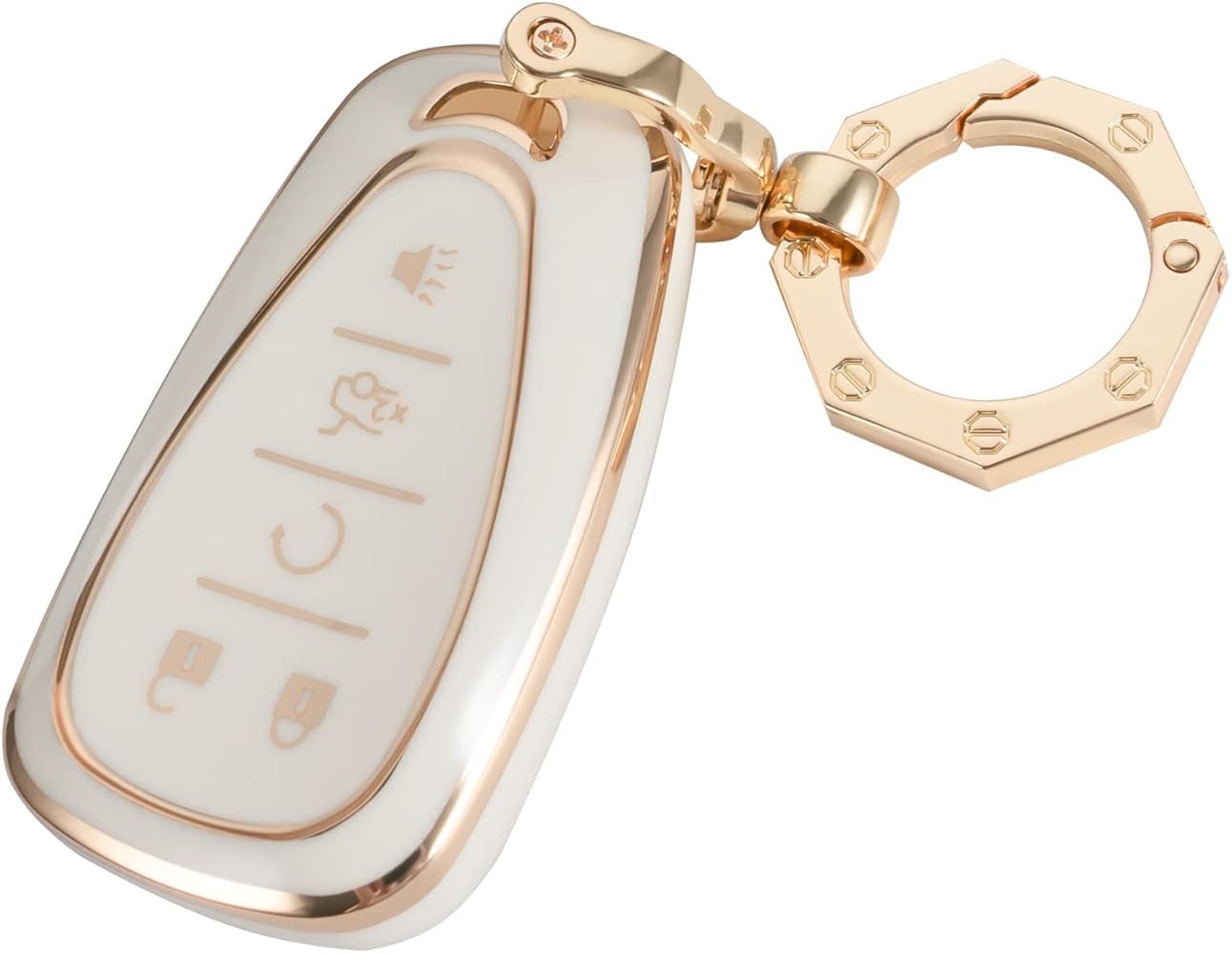 for Chevrolet Key Fob Cover-Premium Key Case Shell with Gold Keychain fit Chevy Malibu Camaro Cru... | Amazon (US)