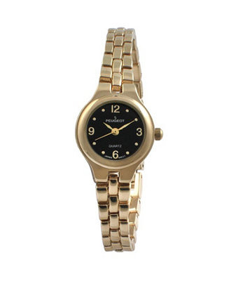 Peugeot Women's Small Face Gold-Tone Link Watch with Gold-Tone Metal Bracelet - Macy's | Macy's