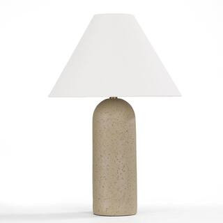 Pia Ricco 24.7 in. Camel Bedside Table Lamp With Resin Base and Shade 1Jay-2004SOIL - The Home De... | The Home Depot