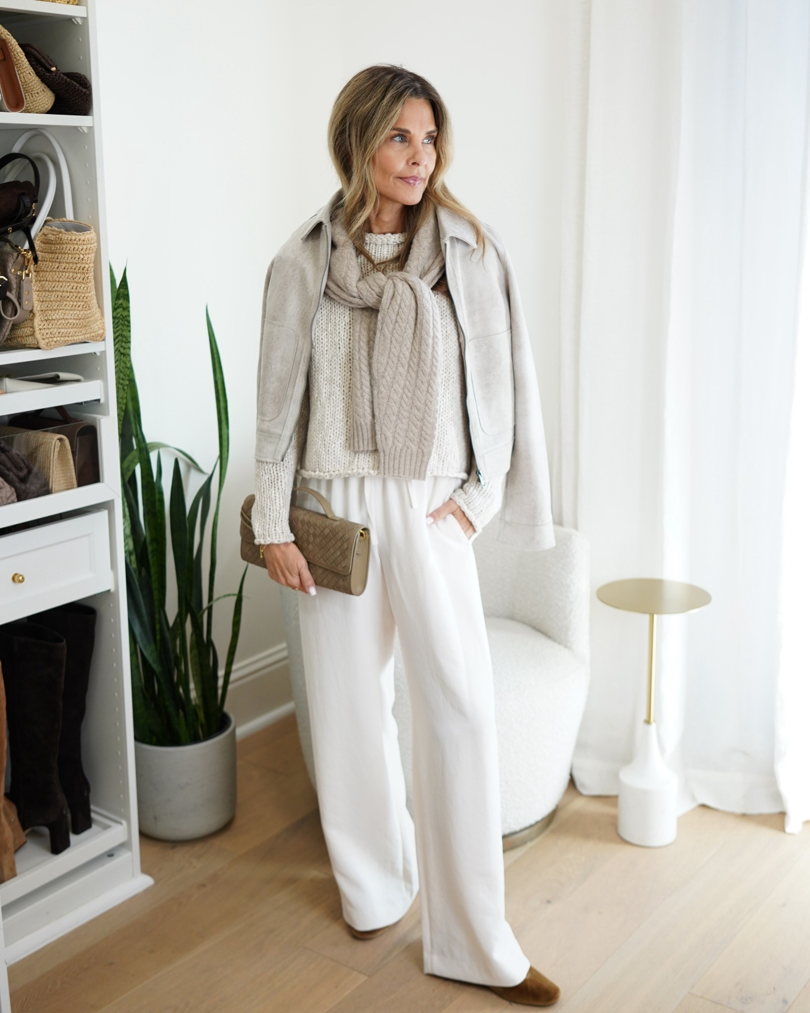 Tonal outfit! I’m 5’6’’.
-Suede jacket size S
-Cableknit cashmere sweater size XS
-Crepe pull on pants XS
-Chunky knit sweater size w

#LTKOver40 #LTKSeasonal #LTKStyleTip