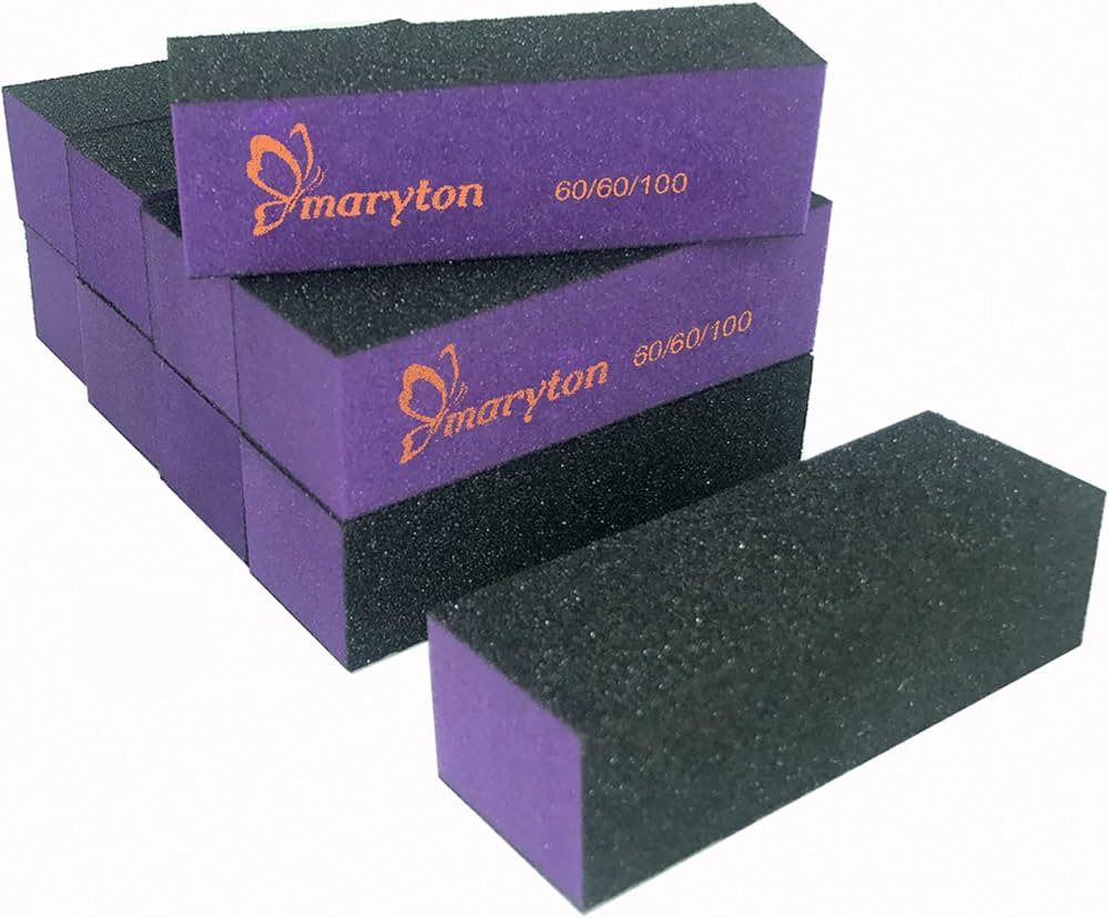 Maryton Nail Buffer Sanding Block Polisher Buffing File 60/100 Grit for Acrylic Nail Art Kit Mani... | Amazon (US)