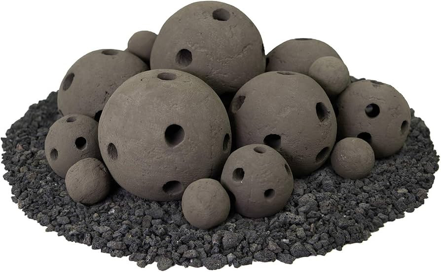 Hollow Ceramic Fire Balls | Mixed Set of 18 | Modern Accessory for Indoor and Outdoor Fire Pits o... | Amazon (US)